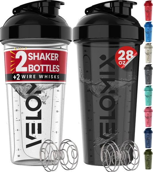 -2 Pack- 28 Oz Protein Shaker Water Bottles 