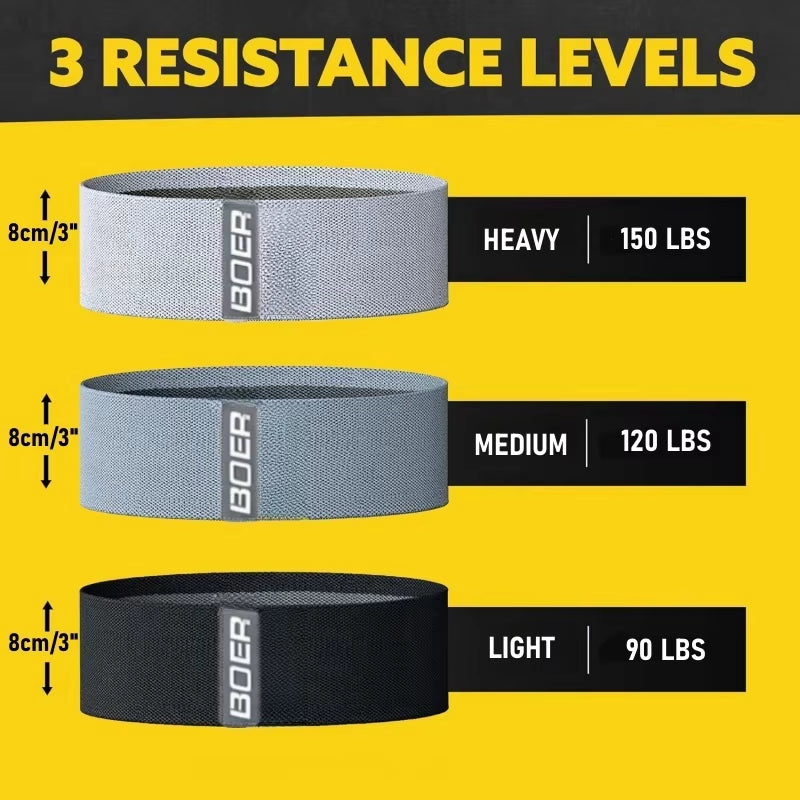 3PCS Fitness Rubber Elastic Bands